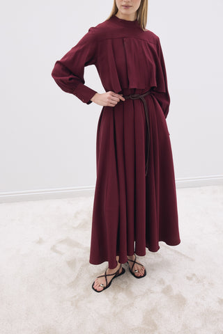 Tencel Elbise Bordo